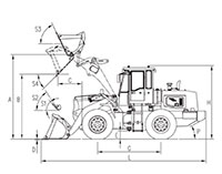 02 Wheel Loader 737K Tier 2 Operating Weight 10300kg Rated Load 92kW 125hp Bucket Capacity 1.7m3 Drawing