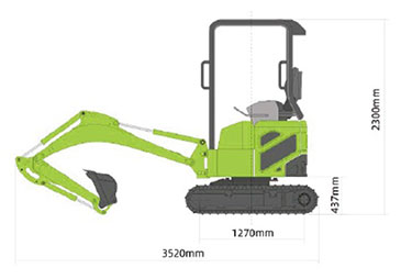 Electric Mini Excavator 18E Drawing